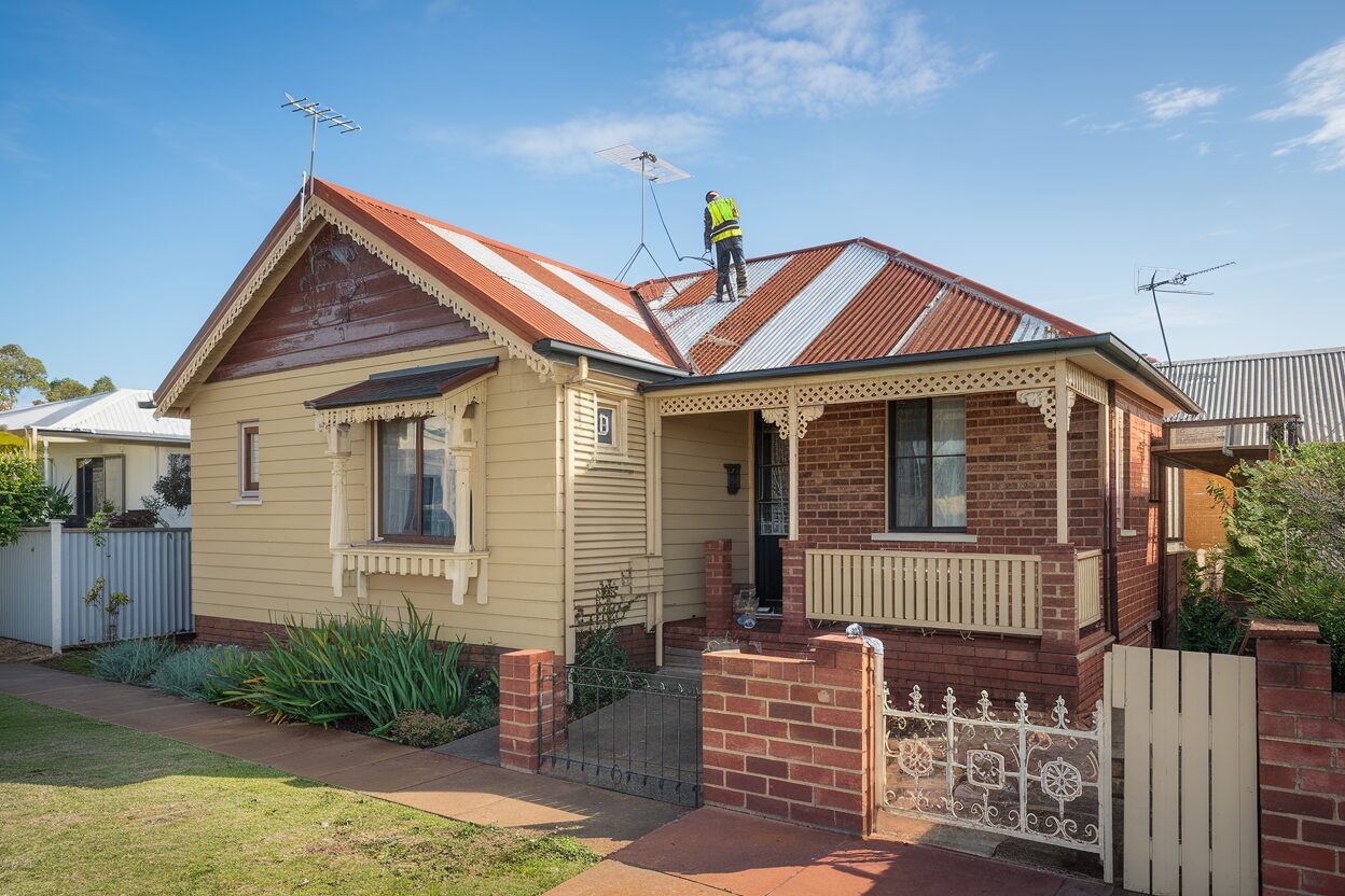 Professional TV antenna installation on Perth home